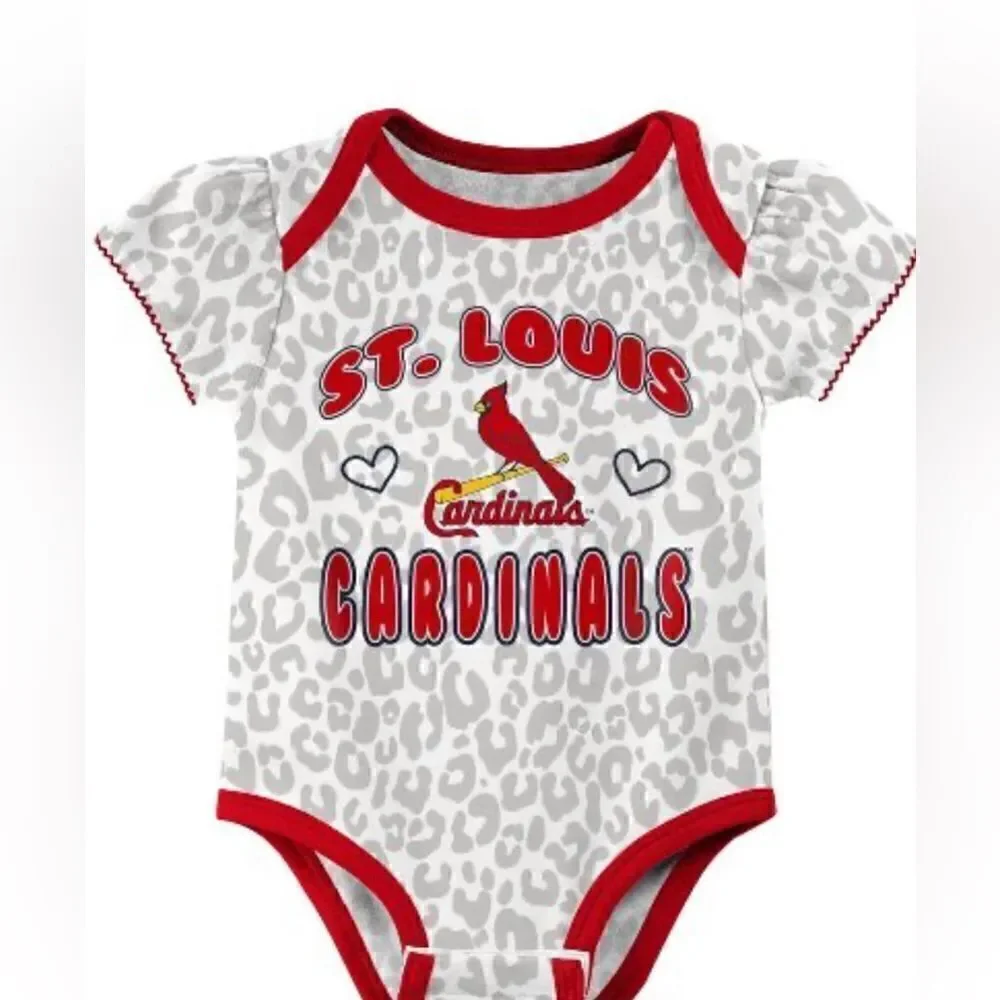 MLB Major League Baseball St.Louis Cardinals Girls Baby Onzie Lot of 3 NWT 6-9M